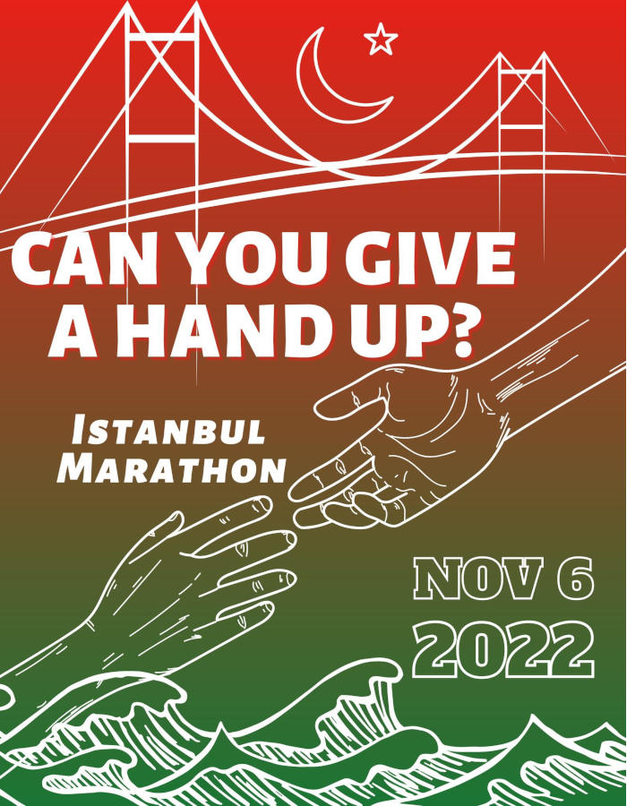 Flyer for event: Can You Give a Hand Up? Istanbul Marathon - November 6, 2022.